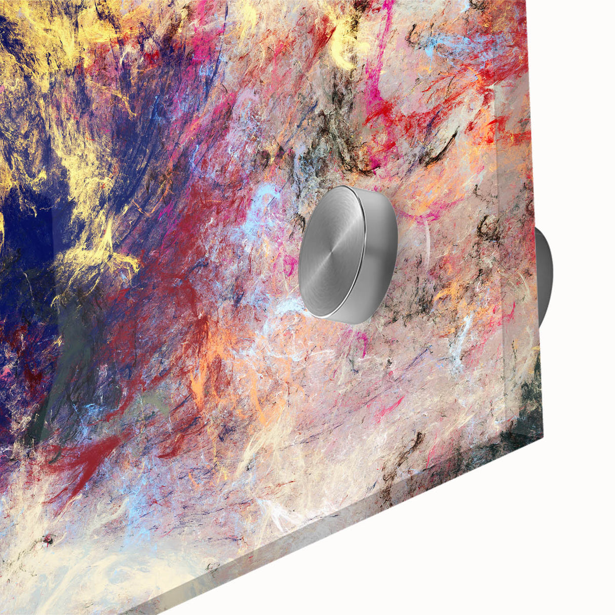 Large Abstract Wall Decor – Cosmic Swirl in Gold, Red & Navy