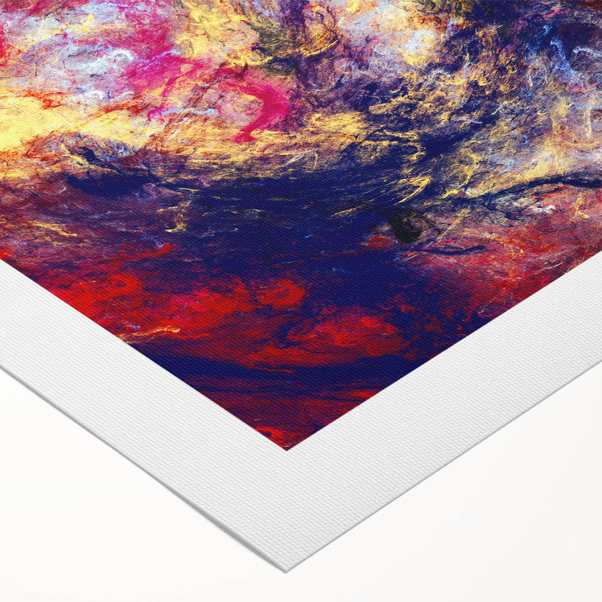 Large Abstract Wall Decor – Cosmic Swirl in Gold, Red & Navy