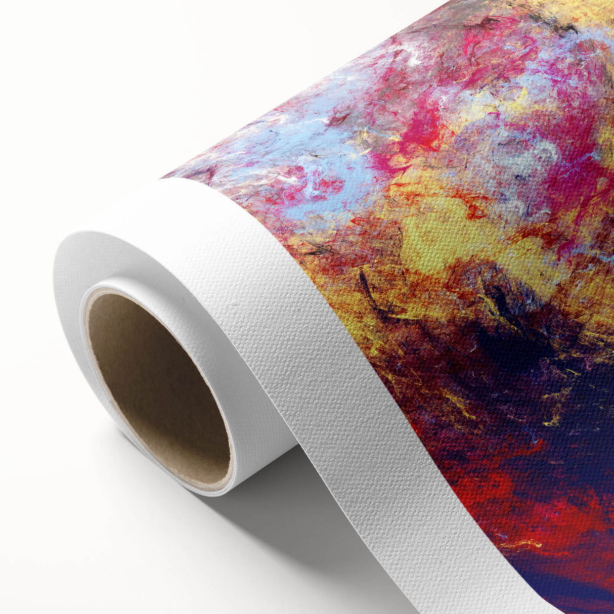 Large Abstract Wall Decor – Cosmic Swirl in Gold, Red & Navy