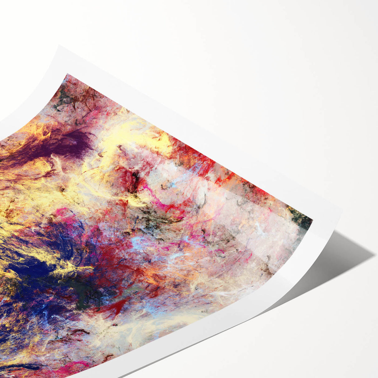 Large Abstract Wall Decor – Cosmic Swirl in Gold, Red & Navy