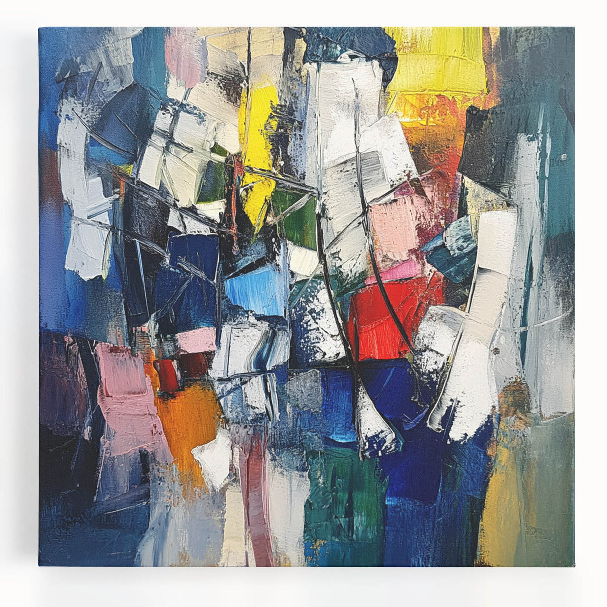 Dynamic Abstract Expressionist Wall Art – Textured Canvas Print