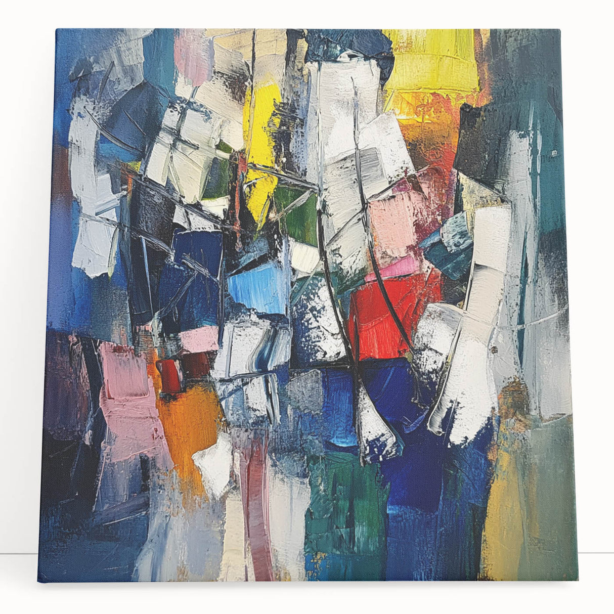 Dynamic Abstract Expressionist Wall Art – Textured Canvas Print