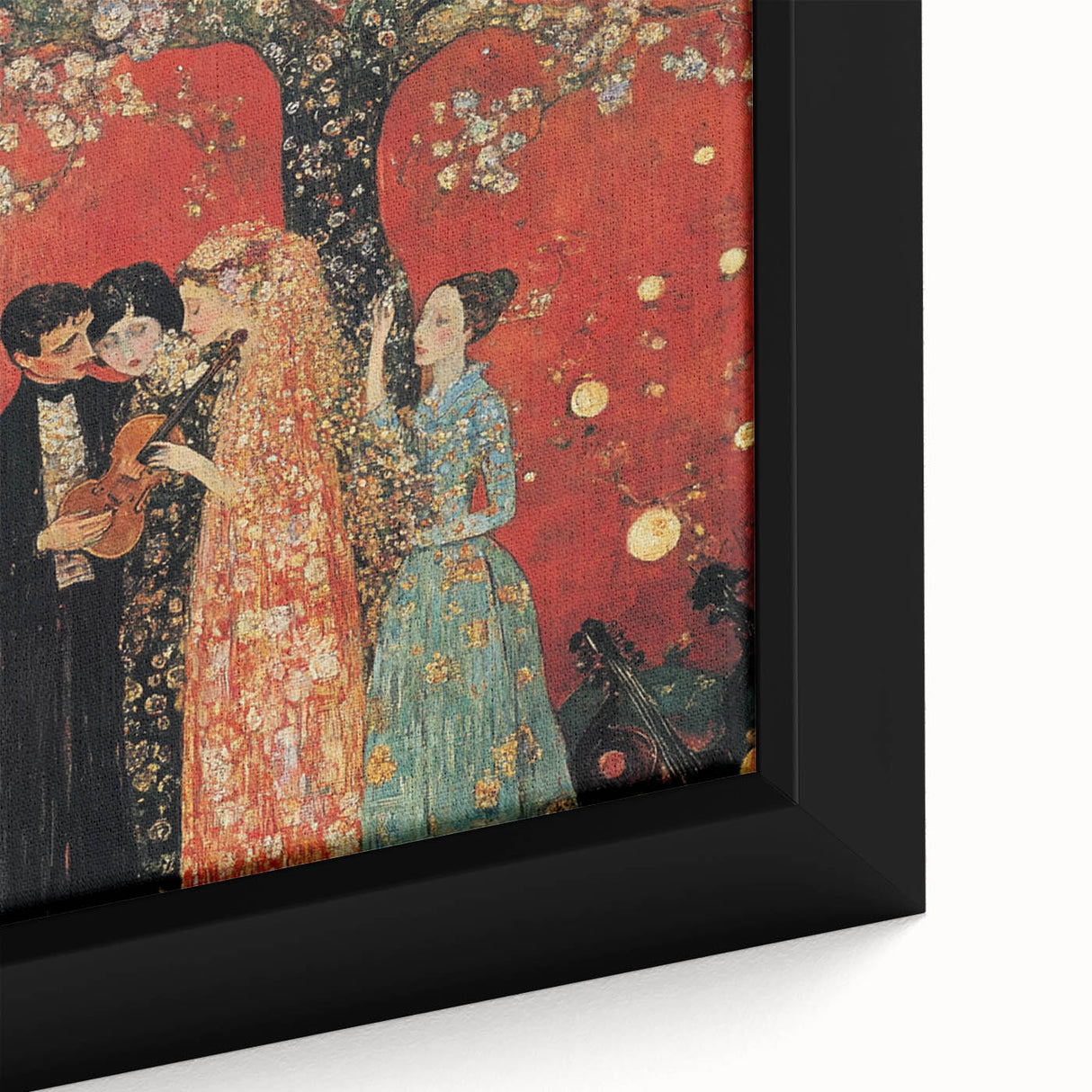 Romantic Abstract Figurative Wall Art – Golden Serenade