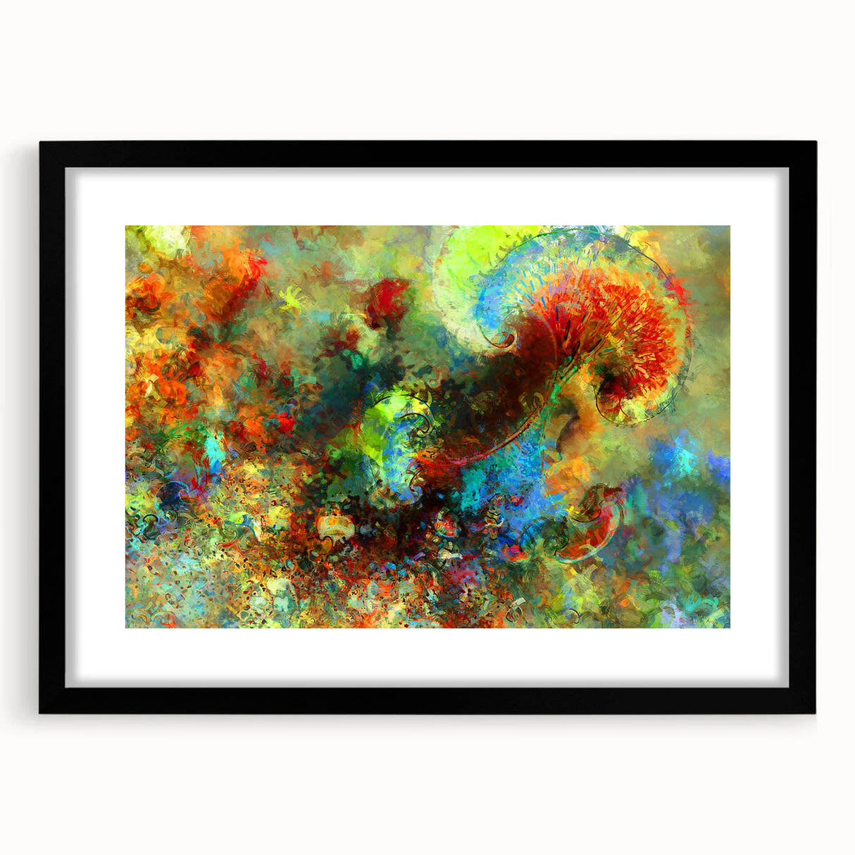 Bold Abstract Wall Art with Vivid Swirls – Large Modern Canvas Print