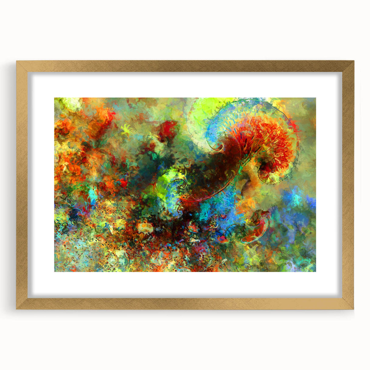 Bold Abstract Wall Art with Vivid Swirls – Large Modern Canvas Print
