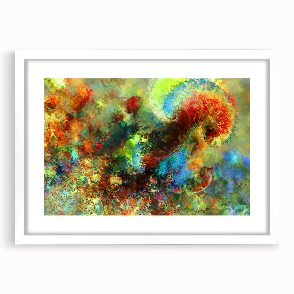 Bold Abstract Wall Art with Vivid Swirls – Large Modern Canvas Print