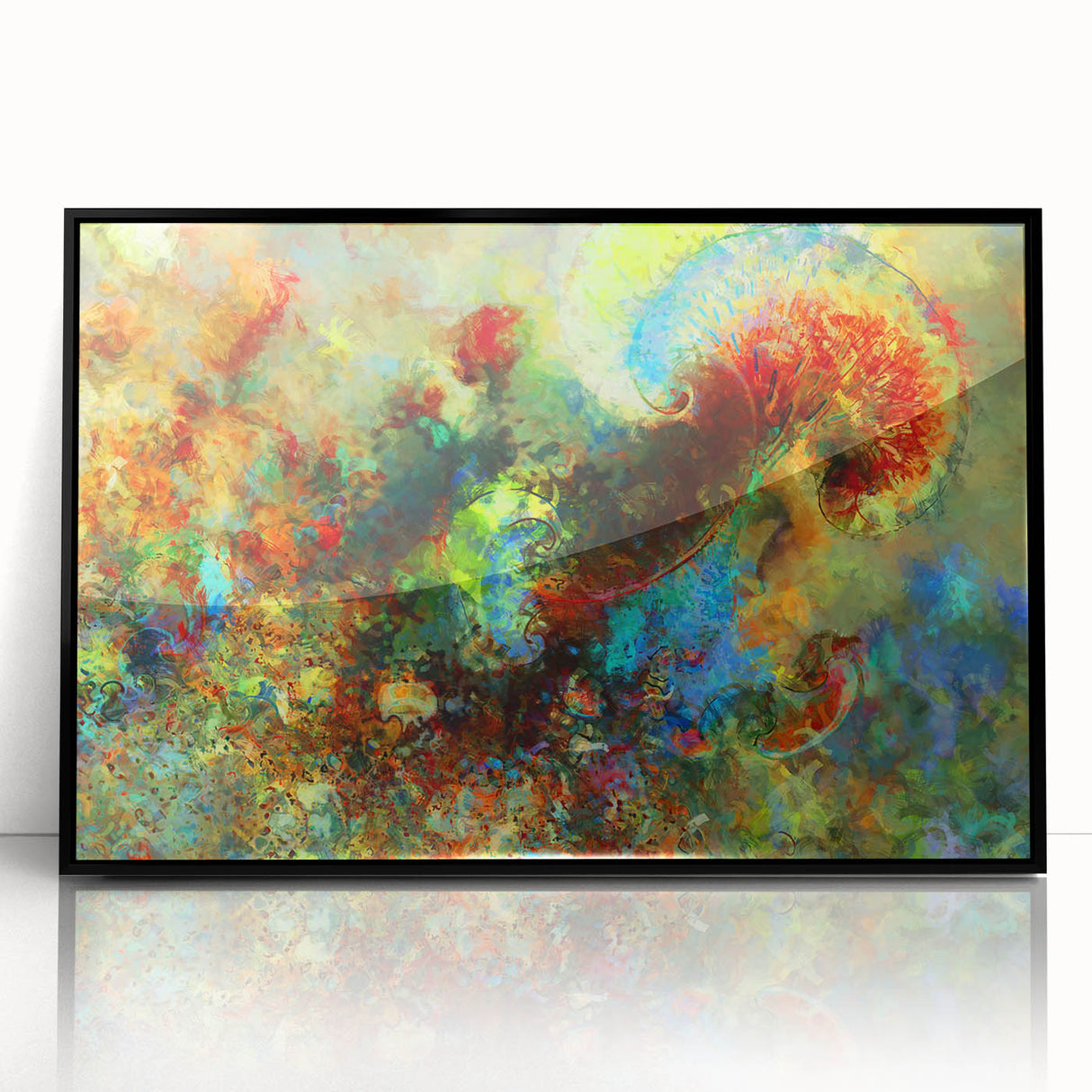 Bold Abstract Wall Art with Vivid Swirls – Large Modern Canvas Print