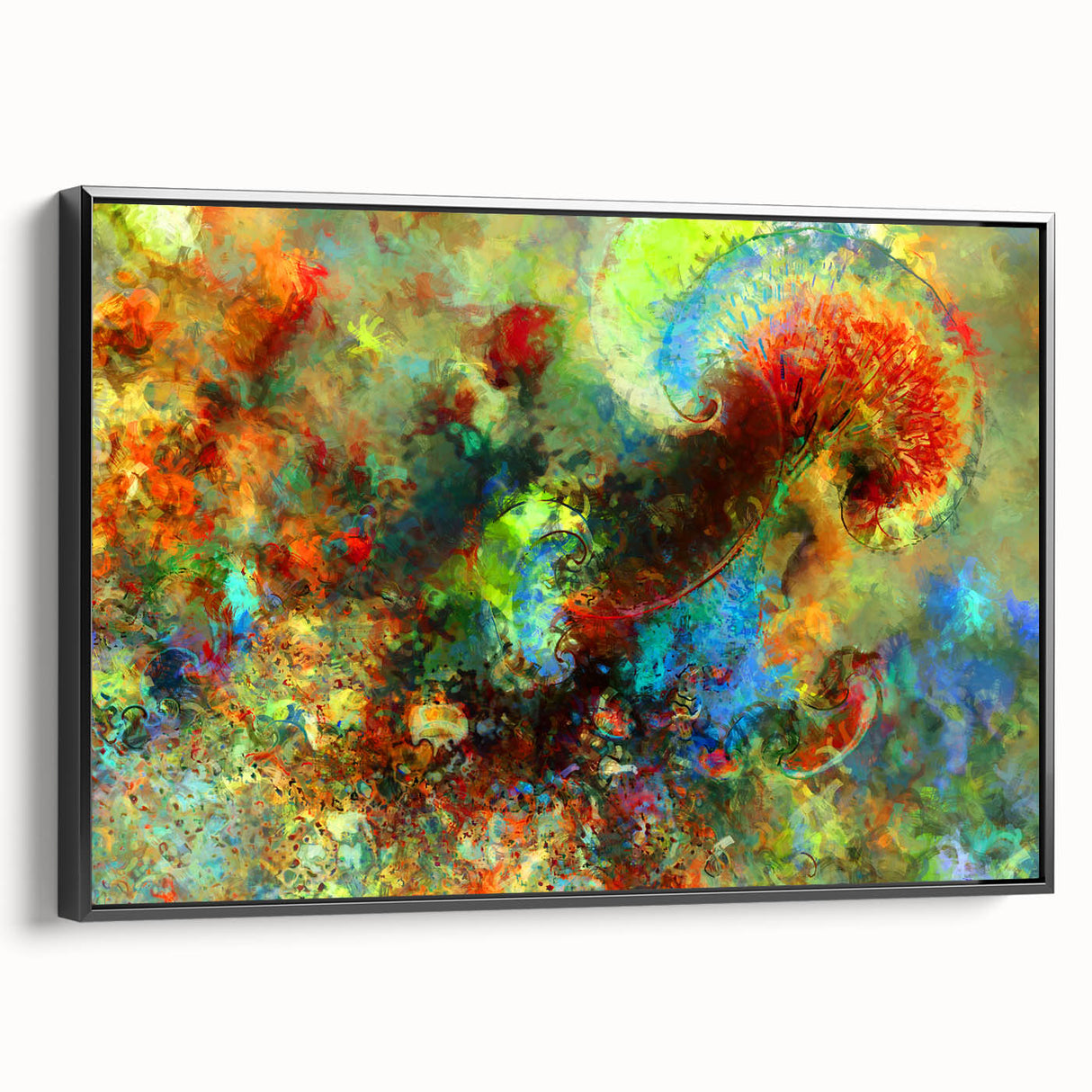 Bold Abstract Wall Art with Vivid Swirls – Large Modern Canvas Print