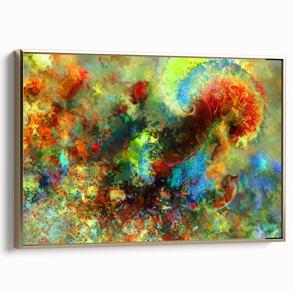 Bold Abstract Wall Art with Vivid Swirls – Large Modern Canvas Print