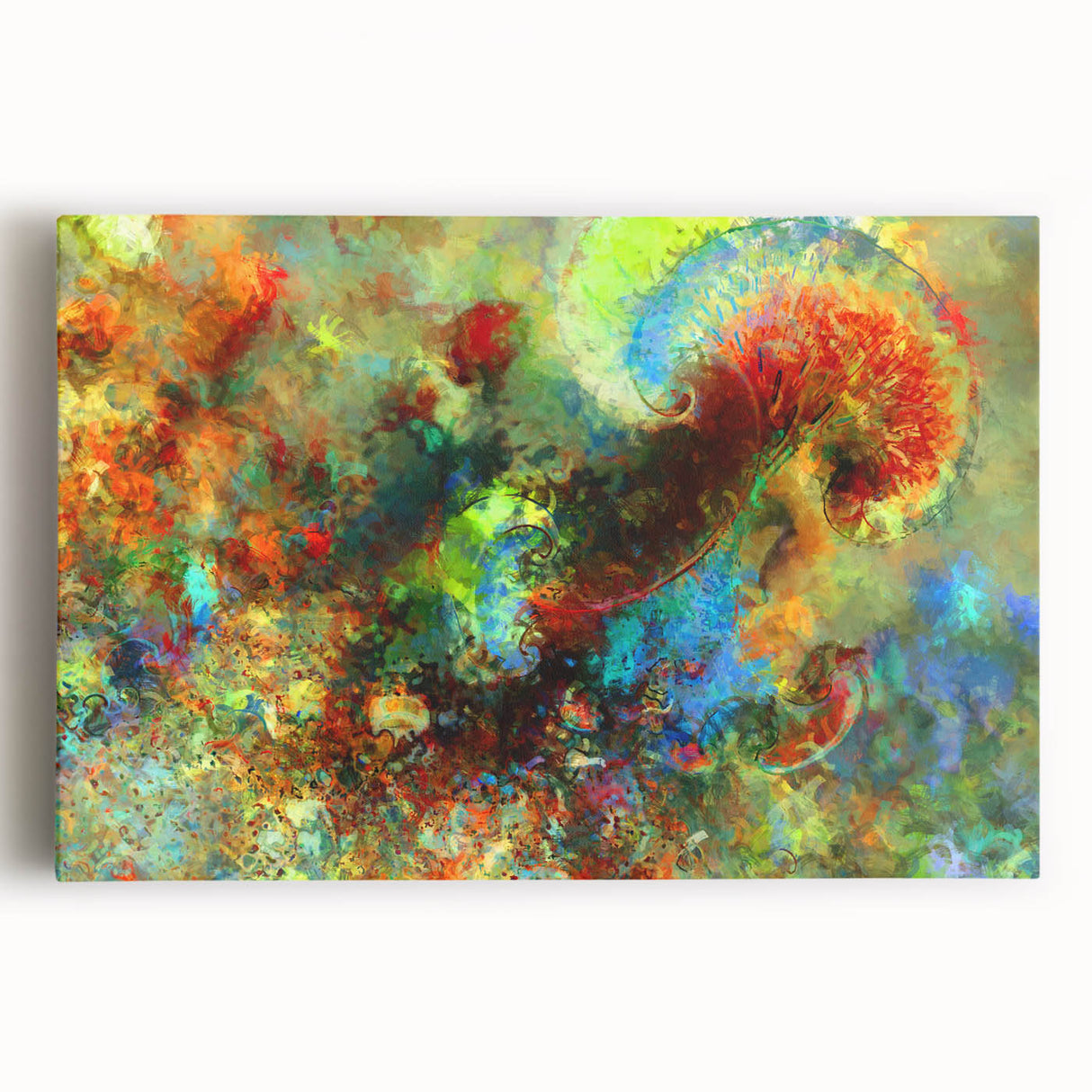 Bold Abstract Wall Art with Vivid Swirls – Large Modern Canvas Print