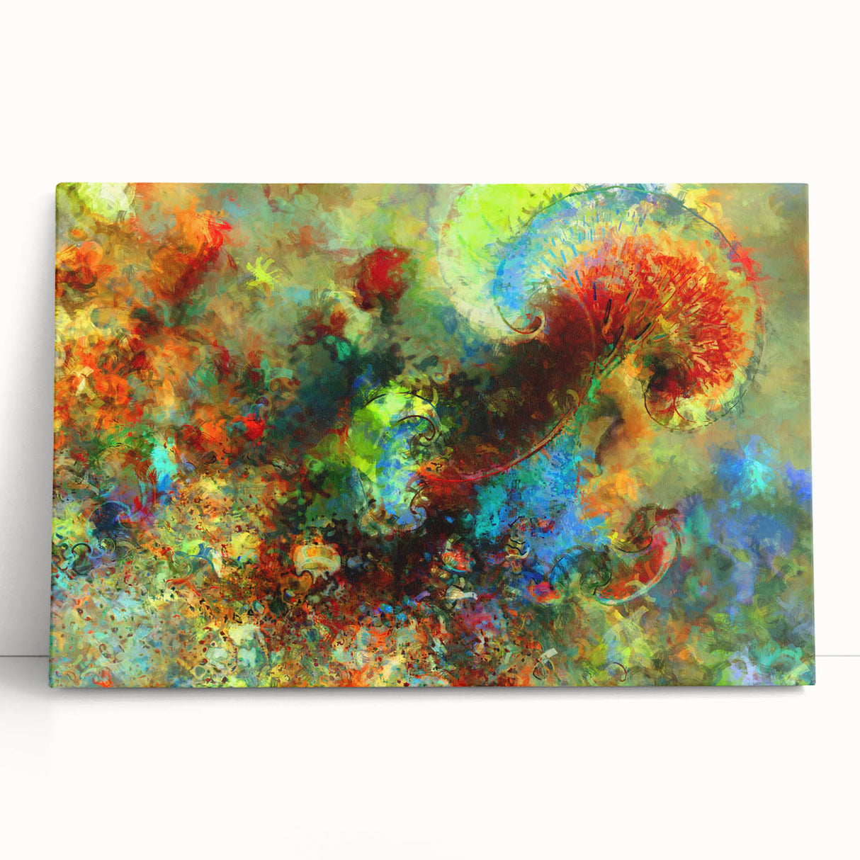 Bold Abstract Wall Art with Vivid Swirls – Large Modern Canvas Print