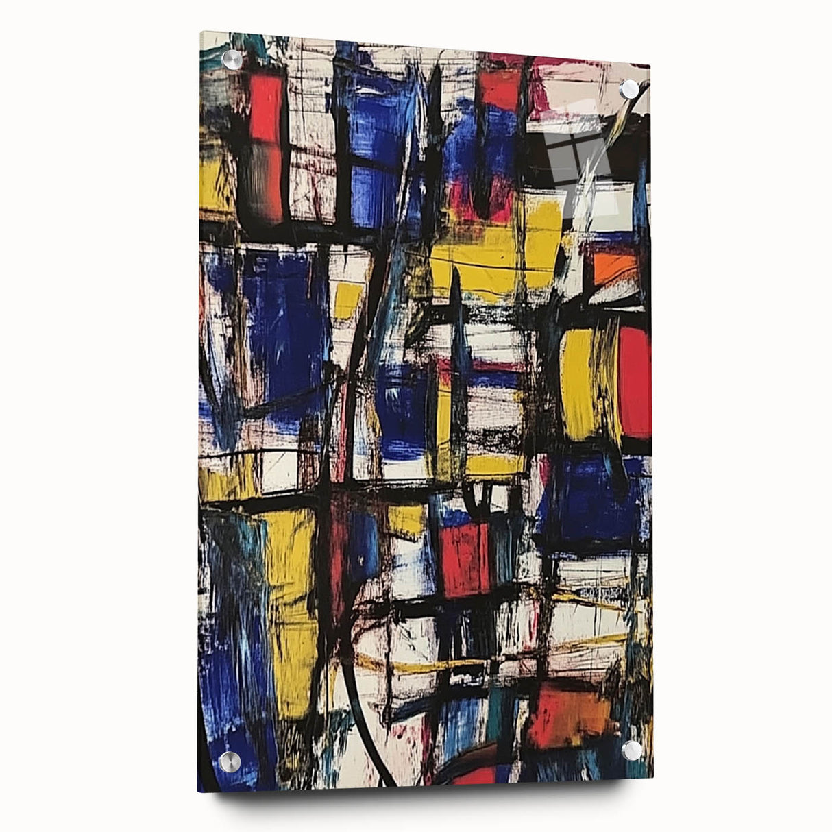 Geometric Abstract Expressionist Wall Art – Modern Canvas Print