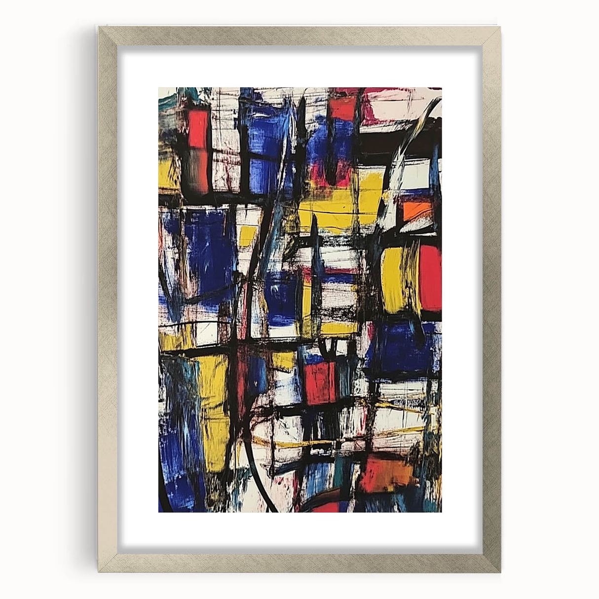Geometric Abstract Expressionist Wall Art – Modern Canvas Print