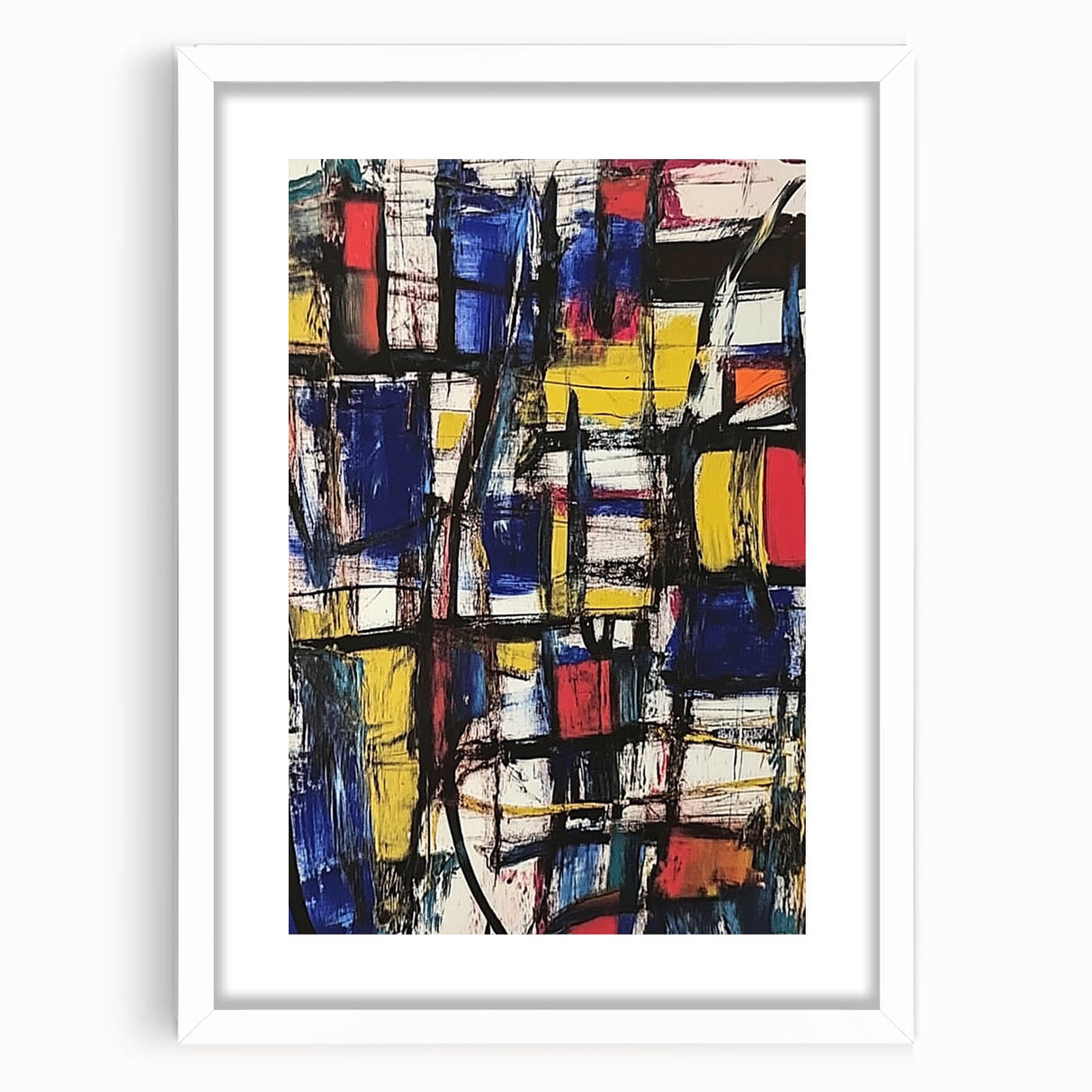 Geometric Abstract Expressionist Wall Art – Modern Canvas Print