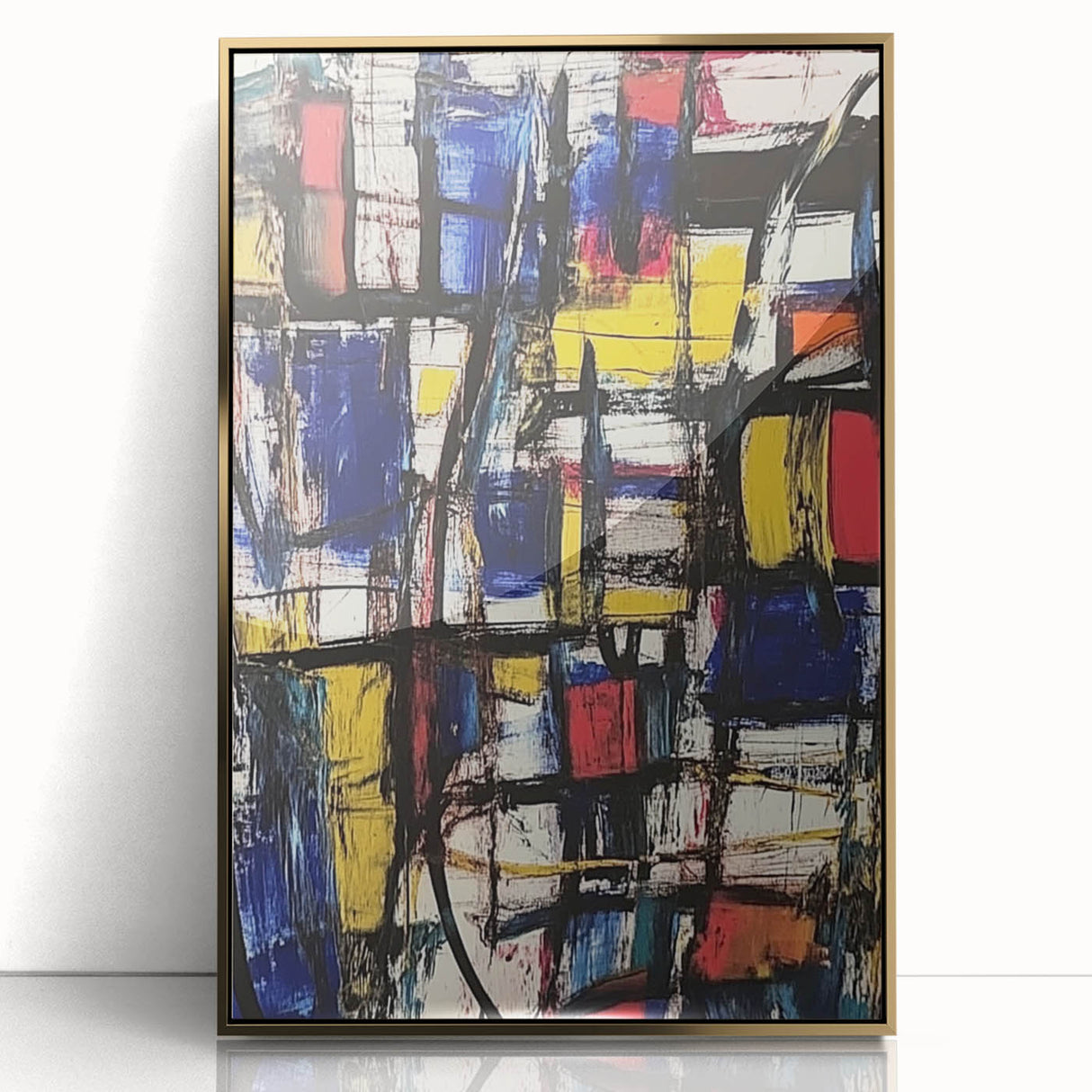 Geometric Abstract Expressionist Wall Art – Modern Canvas Print