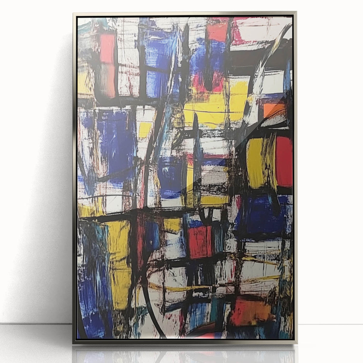 Geometric Abstract Expressionist Wall Art – Modern Canvas Print