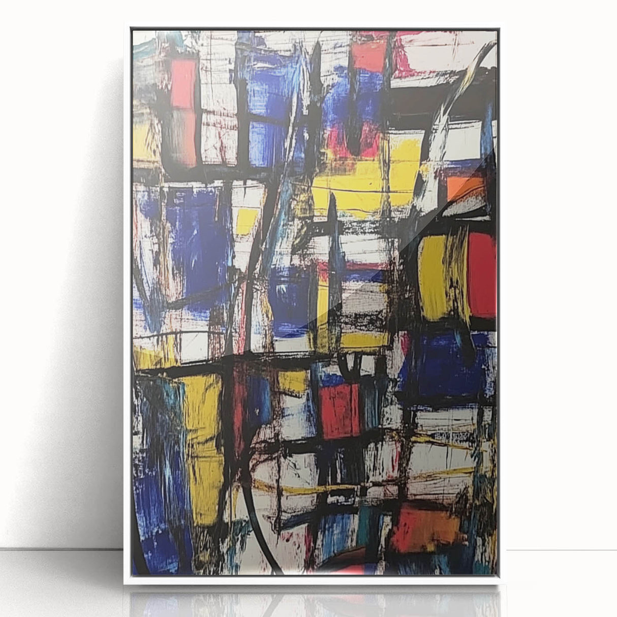 Geometric Abstract Expressionist Wall Art – Modern Canvas Print