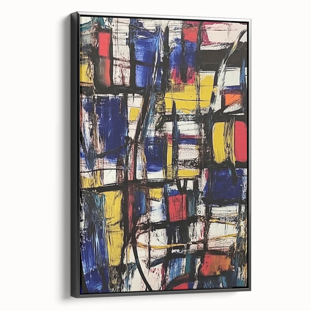 Geometric Abstract Expressionist Wall Art – Modern Canvas Print