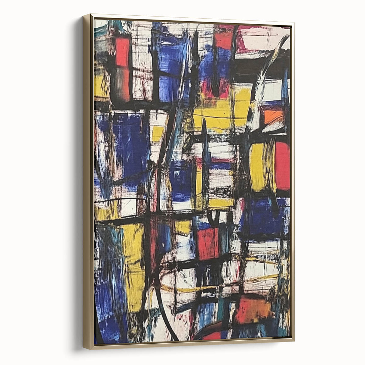 Geometric Abstract Expressionist Wall Art – Modern Canvas Print