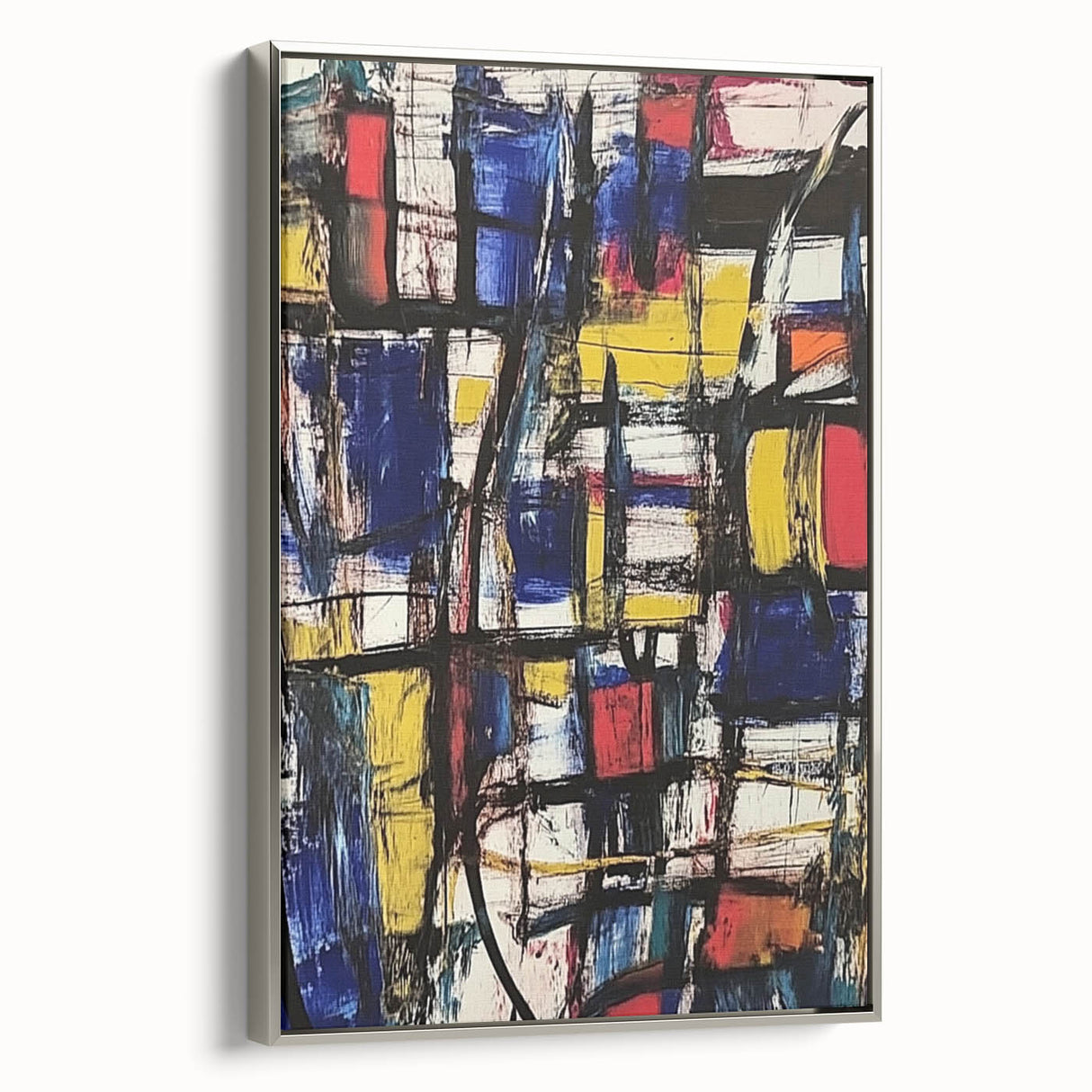 Geometric Abstract Expressionist Wall Art – Modern Canvas Print