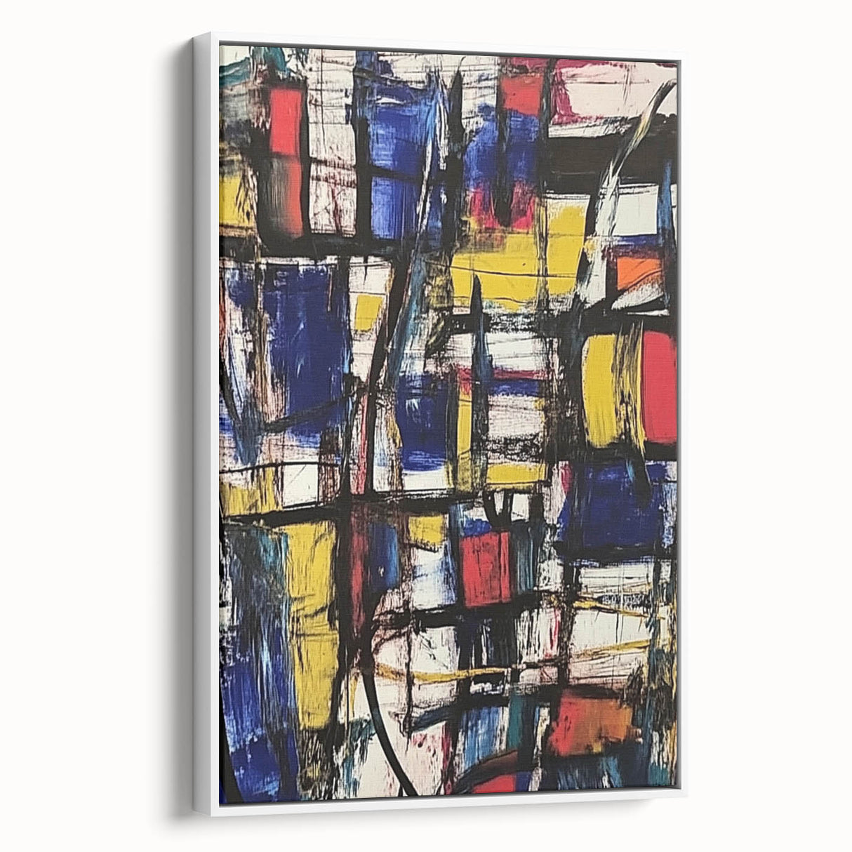 Geometric Abstract Expressionist Wall Art – Modern Canvas Print