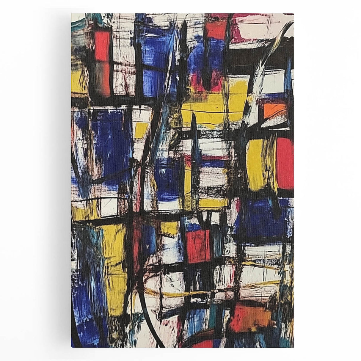 Geometric Abstract Expressionist Wall Art – Modern Canvas Print