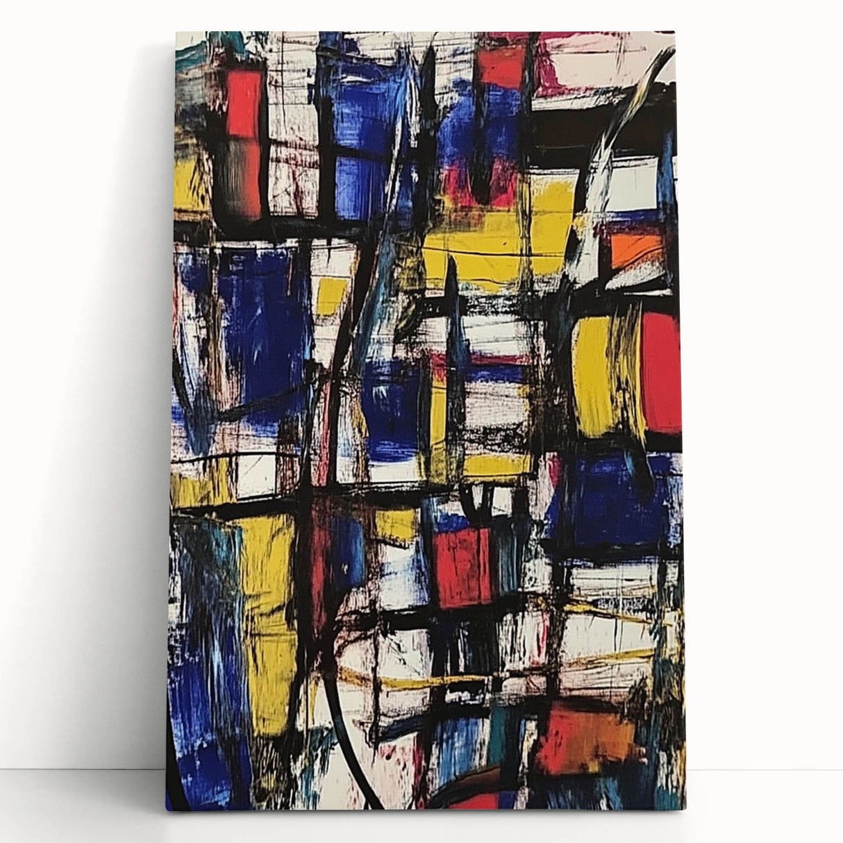 Geometric Abstract Expressionist Wall Art – Modern Canvas Print