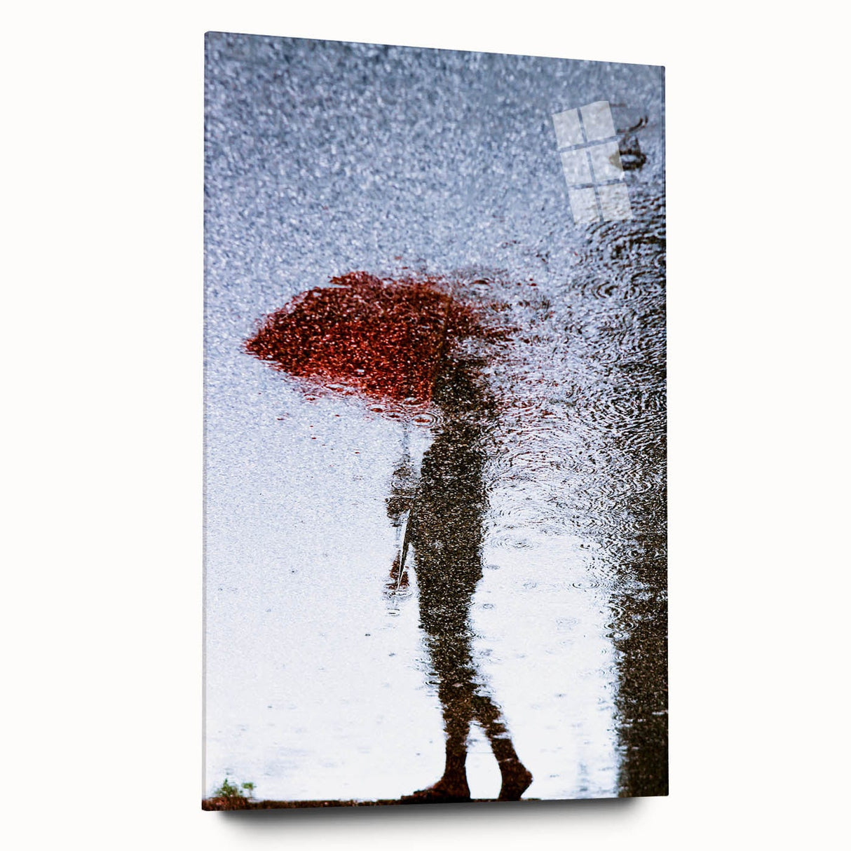 Urban Scenery Wall Art – Contemporary Rain Reflection Photography