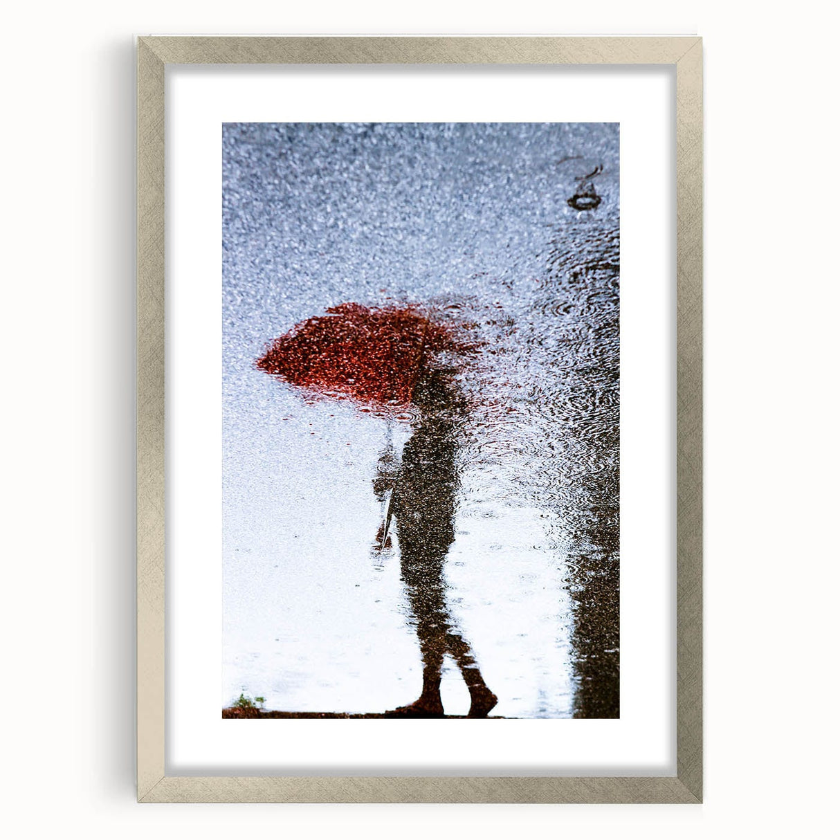 Urban Scenery Wall Art – Contemporary Rain Reflection Photography