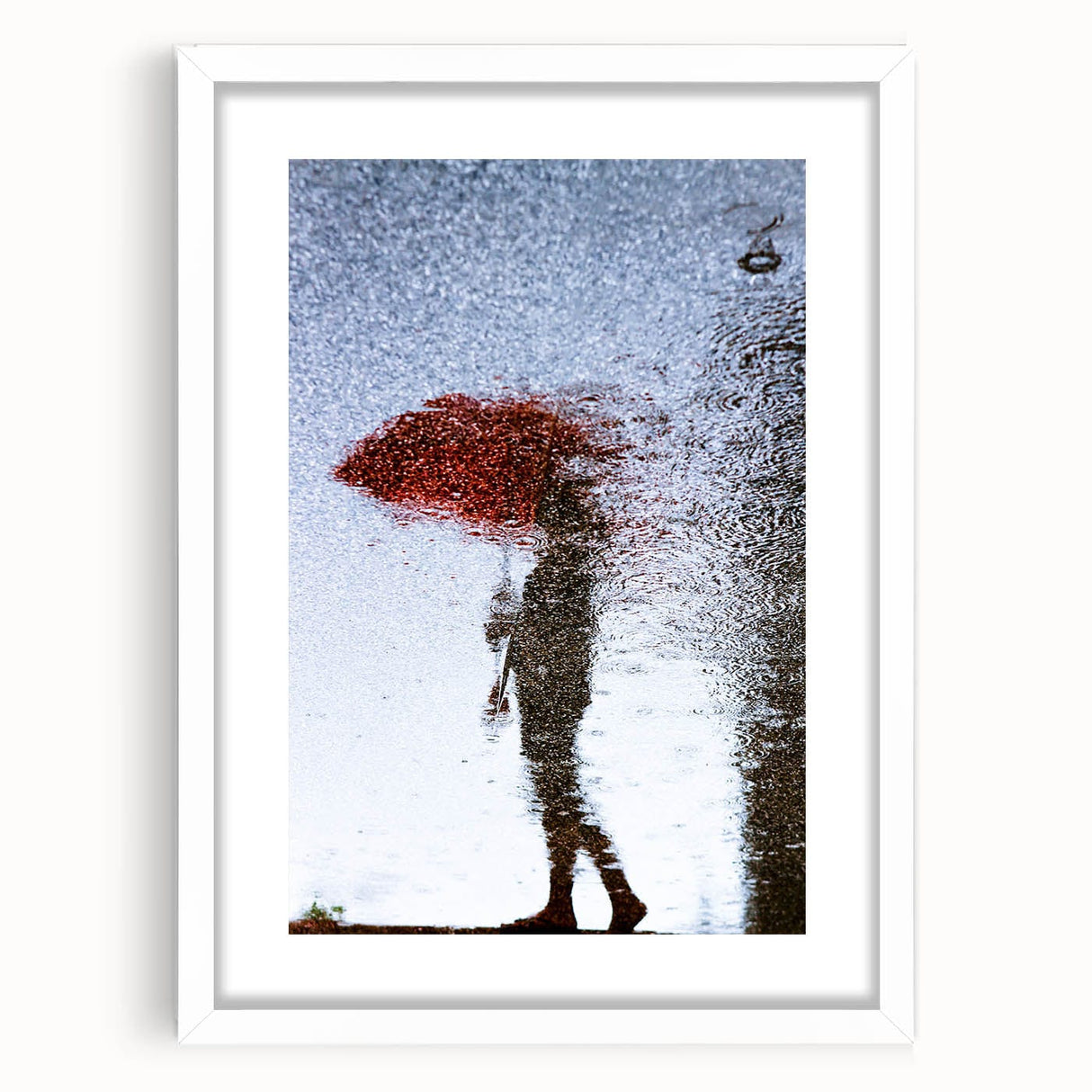 Urban Scenery Wall Art – Contemporary Rain Reflection Photography