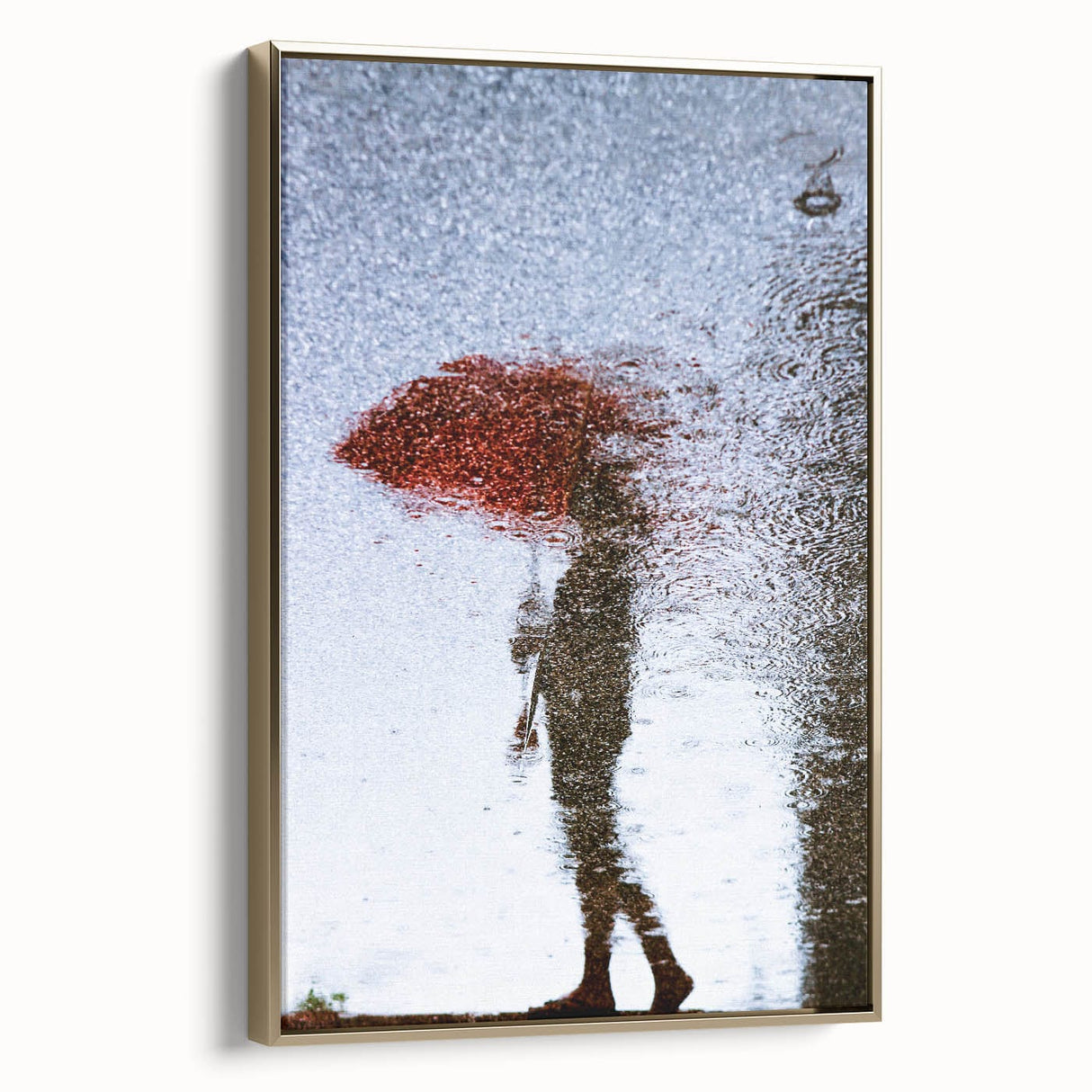 Urban Scenery Wall Art – Contemporary Rain Reflection Photography