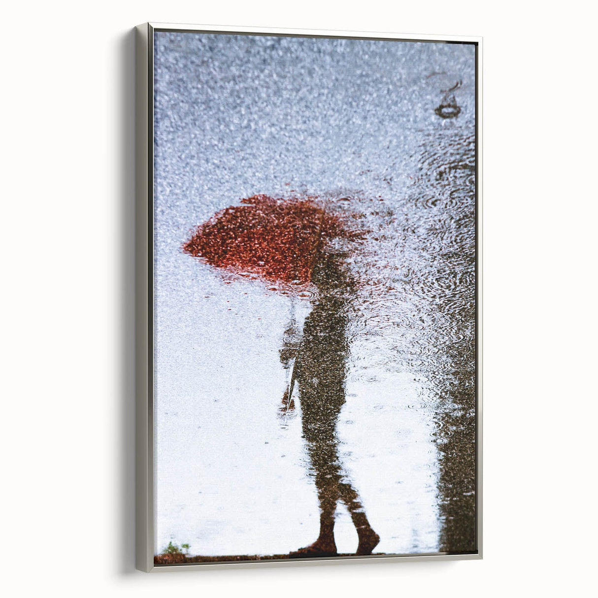 Urban Scenery Wall Art – Contemporary Rain Reflection Photography
