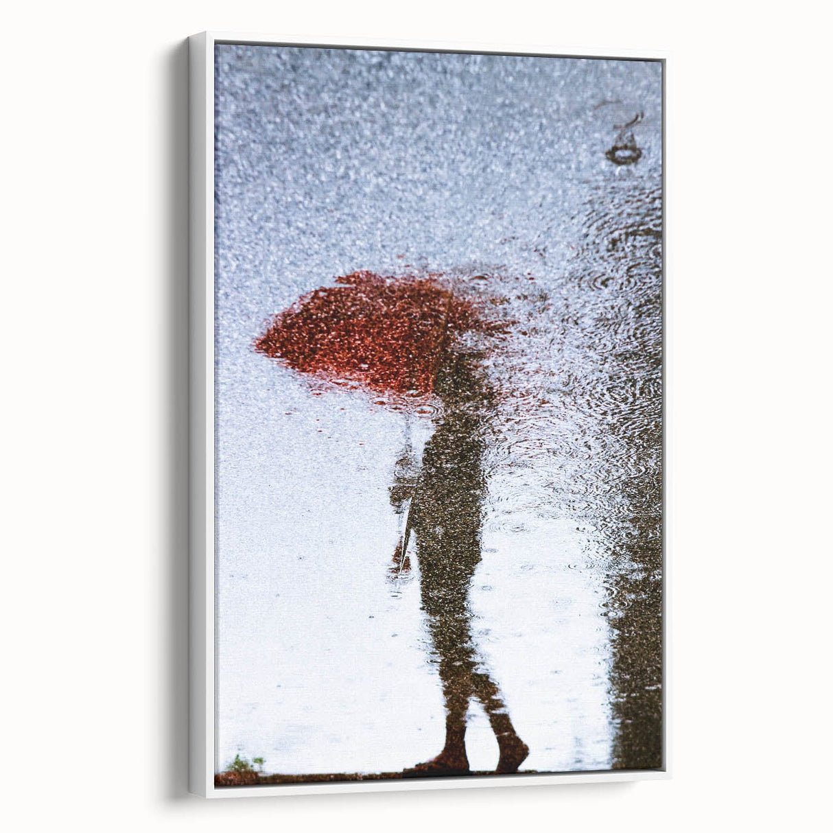 Urban Scenery Wall Art – Contemporary Rain Reflection Photography