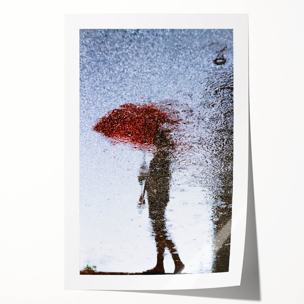 Urban Scenery Wall Art – Contemporary Rain Reflection Photography