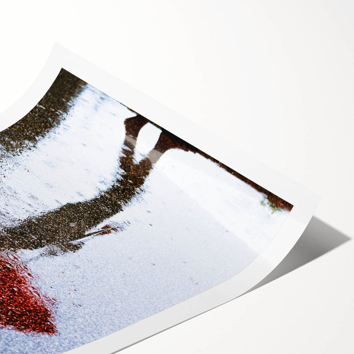 Urban Scenery Wall Art – Contemporary Rain Reflection Photography