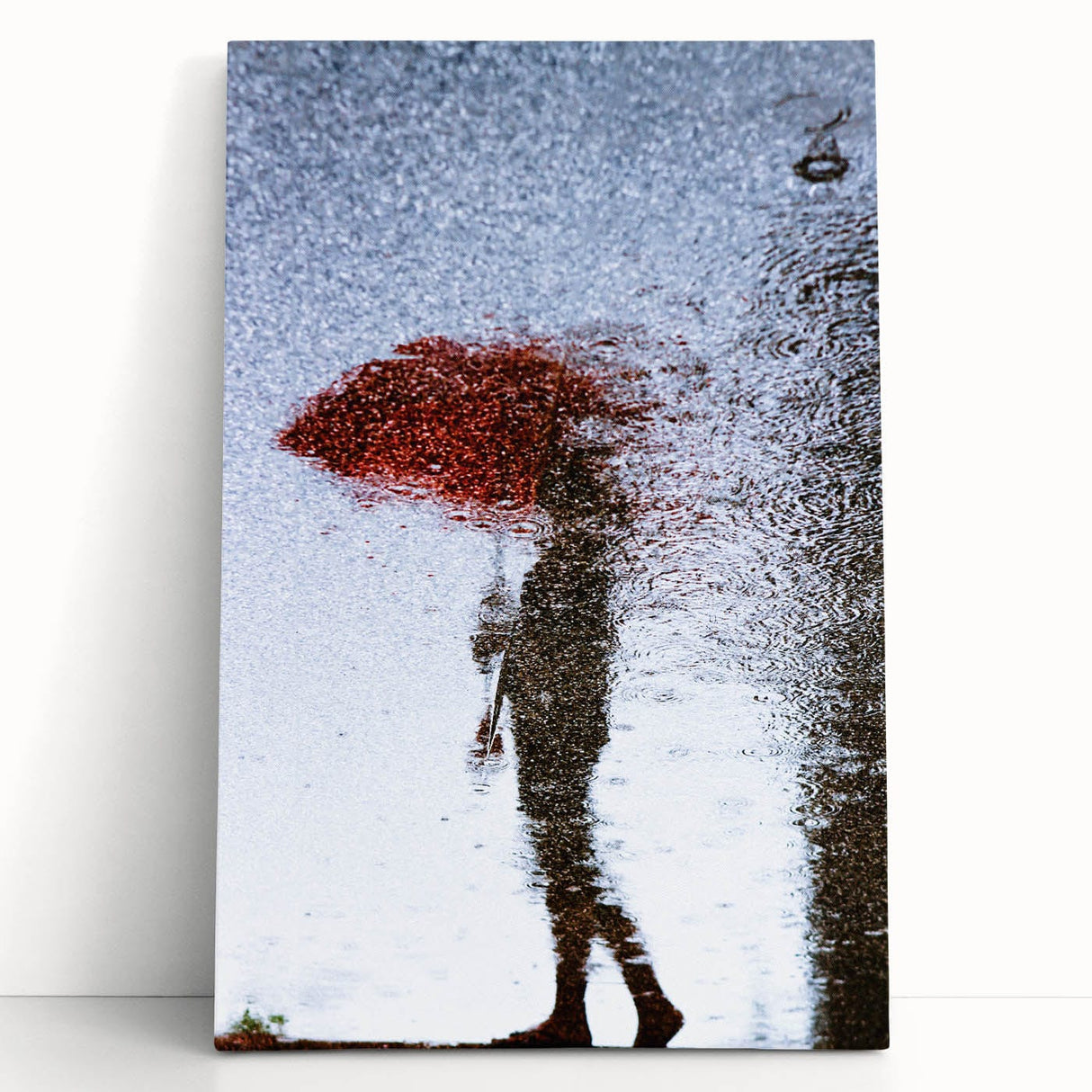 Urban Scenery Wall Art – Contemporary Rain Reflection Photography
