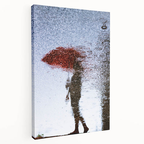 Urban Scenery Wall Art – Contemporary Rain Reflection Photography