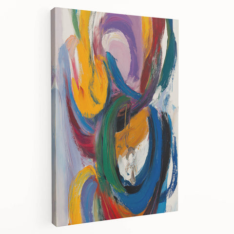 Vibrant Abstract Expressionist Wall Art – Bold Colorful Canvas