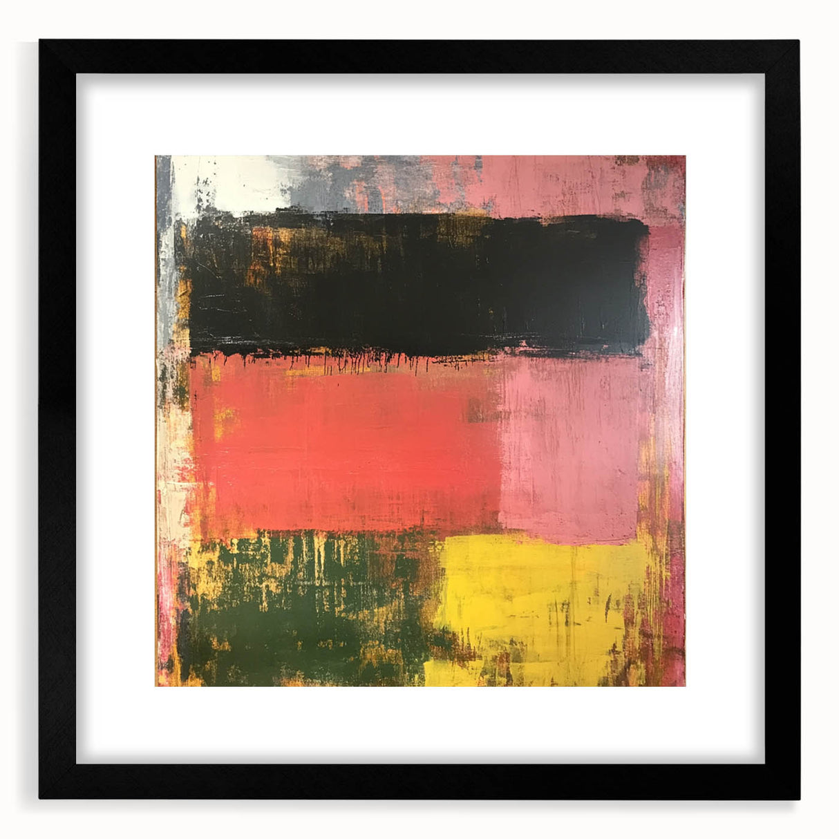Bold Abstract Expressionist Wall Art – Modern Color-Block Canvas
