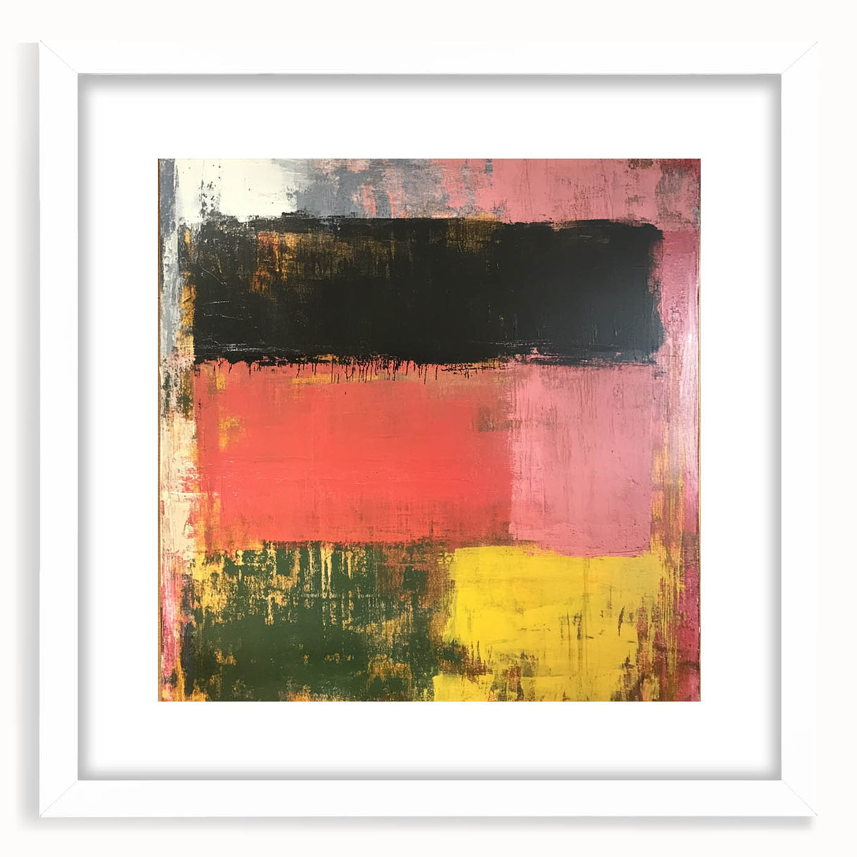 Bold Abstract Expressionist Wall Art – Modern Color-Block Canvas