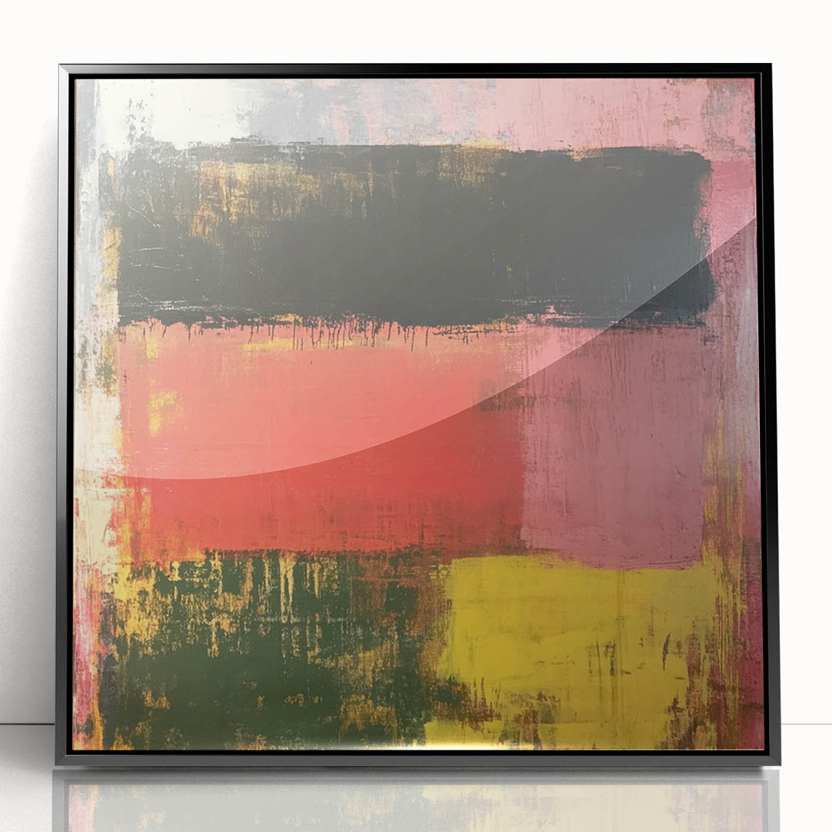 Bold Abstract Expressionist Wall Art – Modern Color-Block Canvas