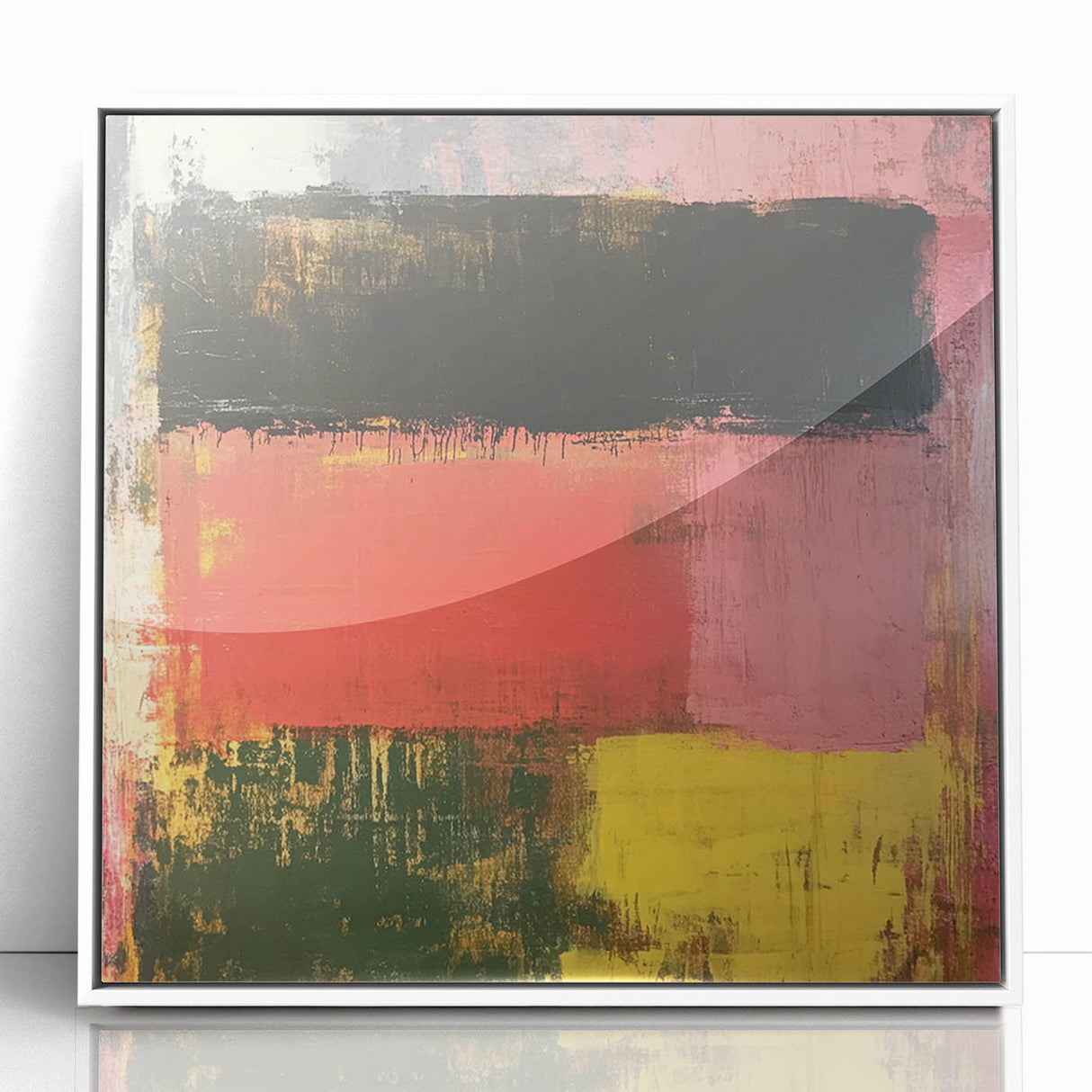 Bold Abstract Expressionist Wall Art – Modern Color-Block Canvas