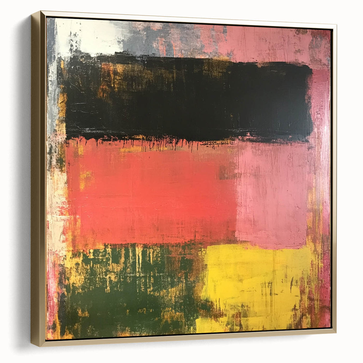 Bold Abstract Expressionist Wall Art – Modern Color-Block Canvas