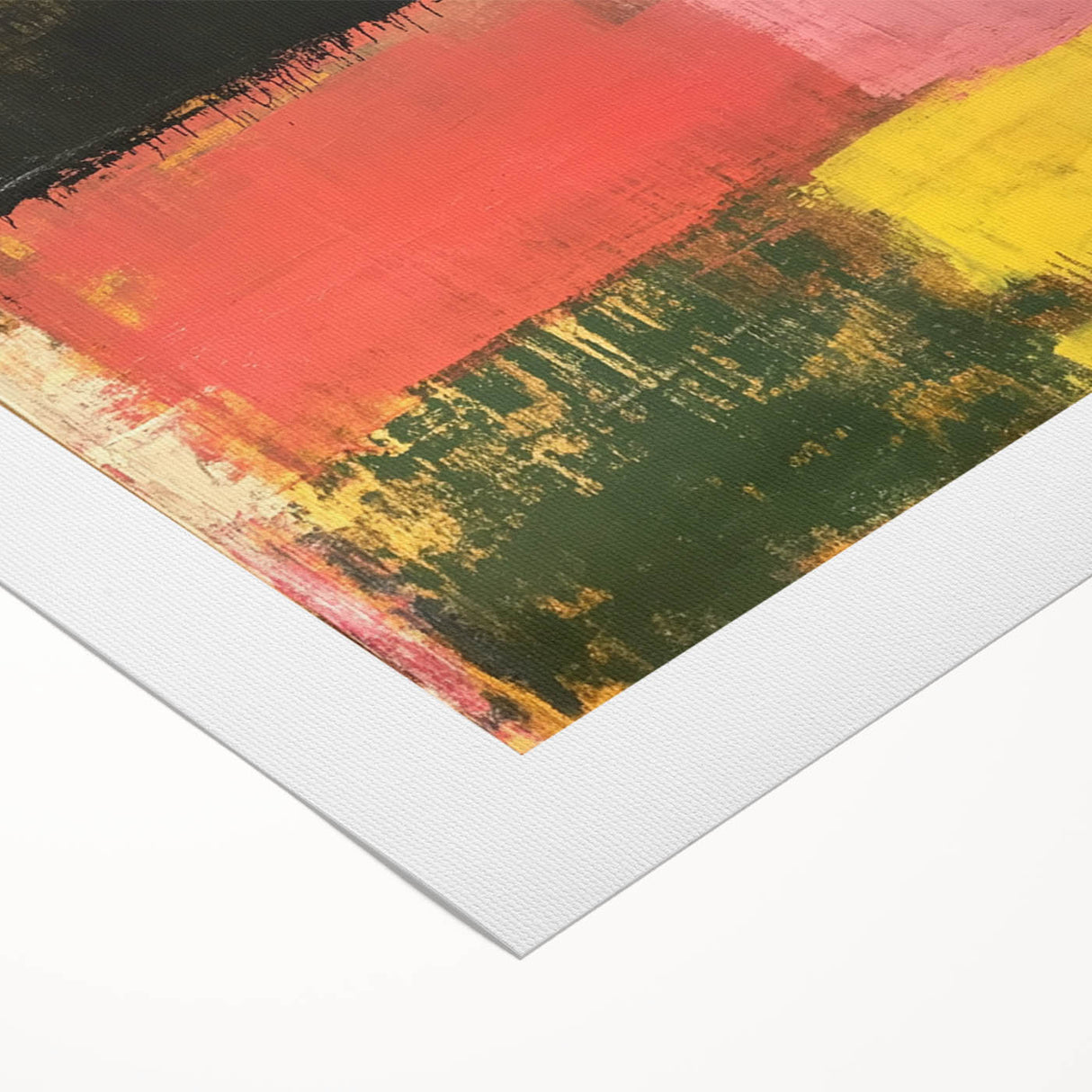 Bold Abstract Expressionist Wall Art – Modern Color-Block Canvas