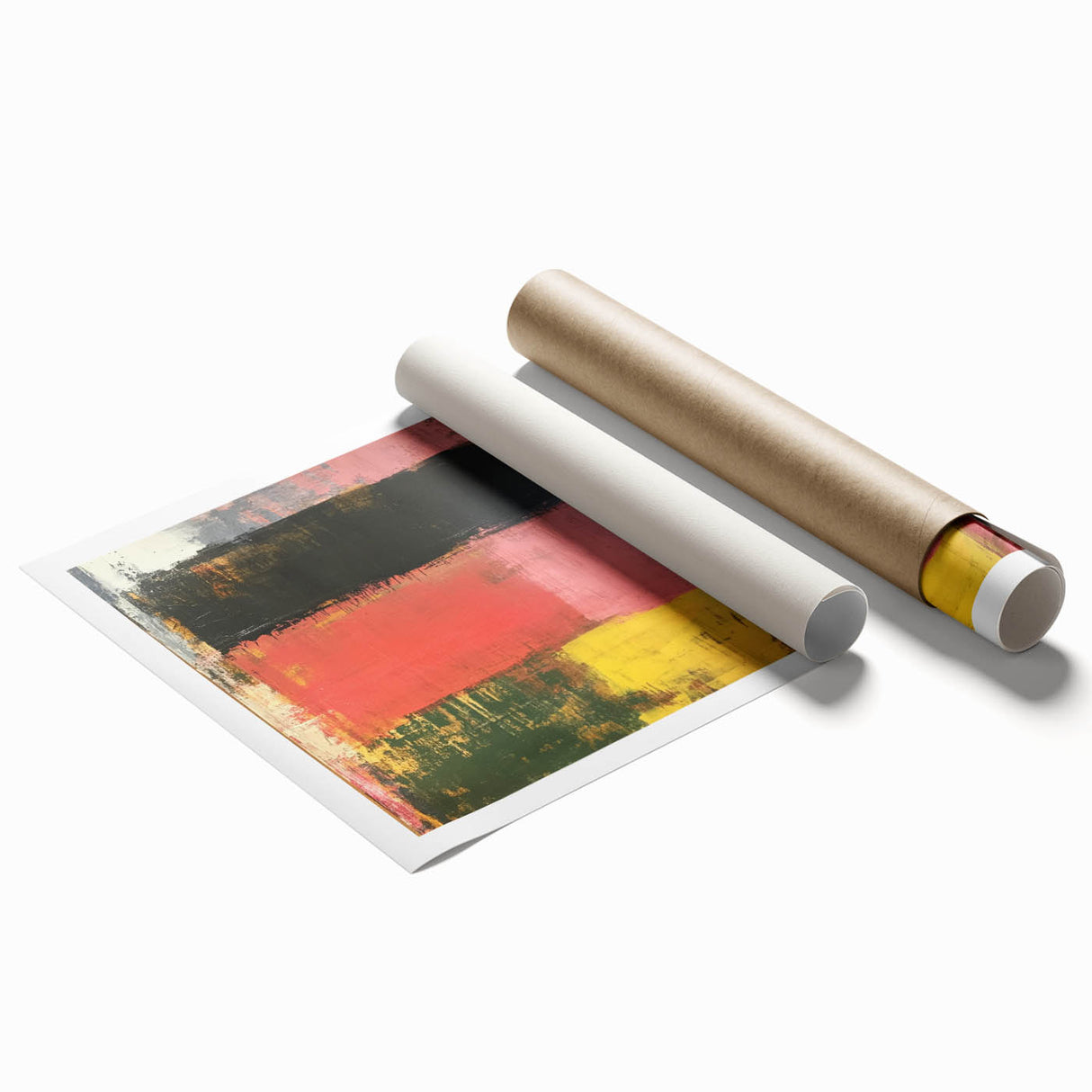 Bold Abstract Expressionist Wall Art – Modern Color-Block Canvas