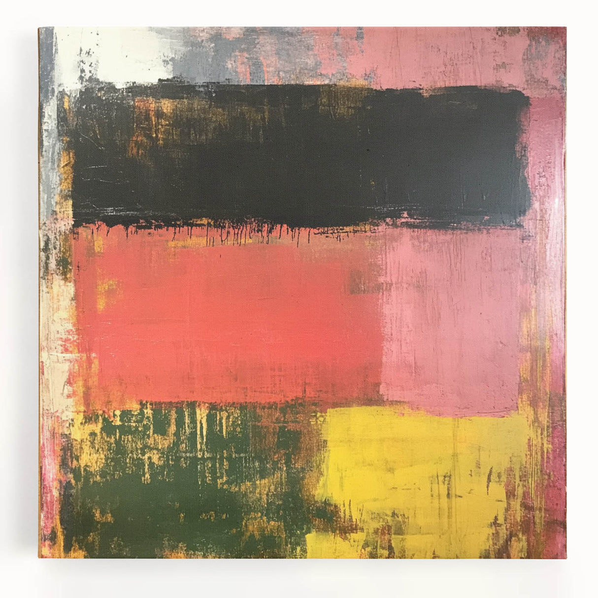 Bold Abstract Expressionist Wall Art – Modern Color-Block Canvas