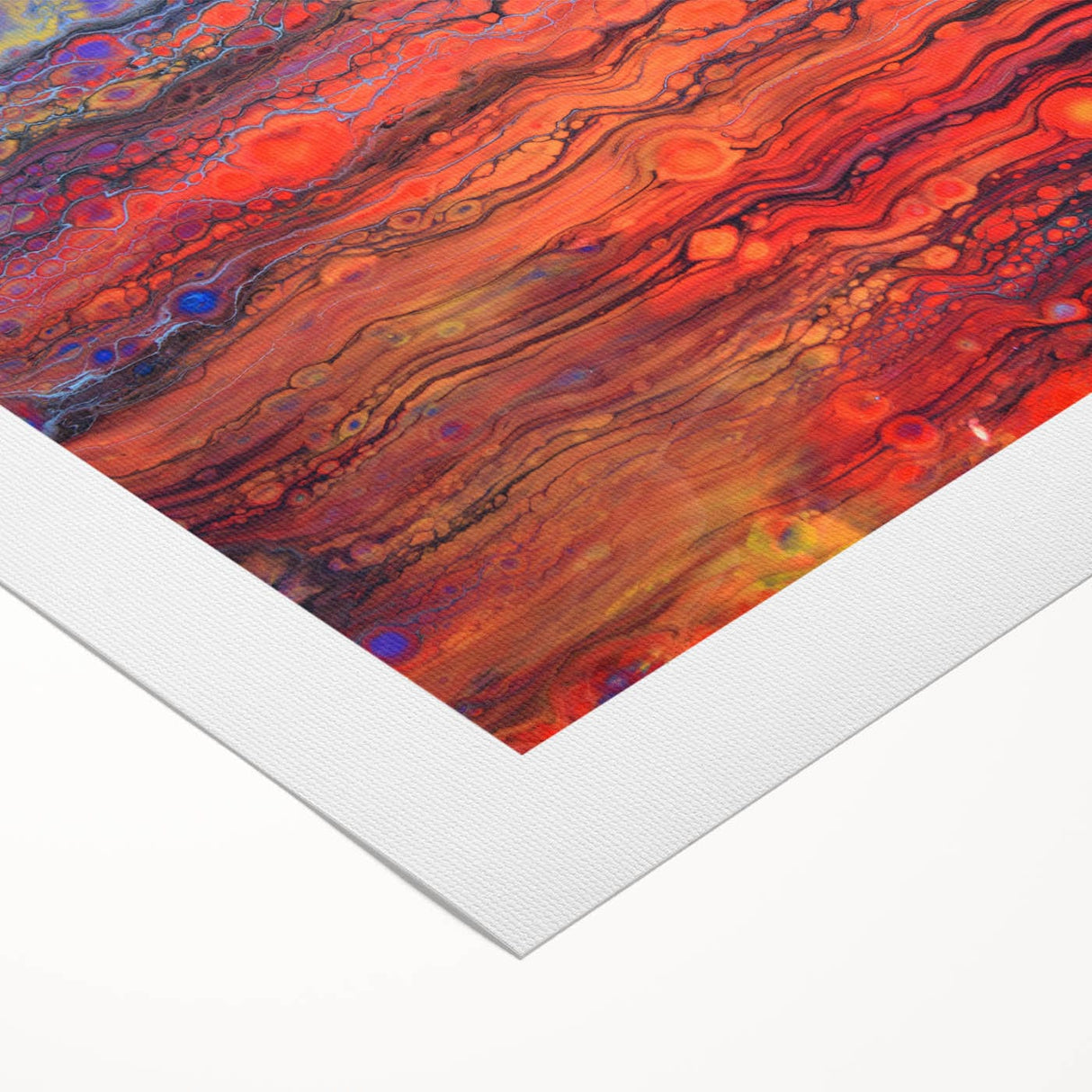 Contemporary Fluid Art Piece – Fiery Red & Orange Abstract Print