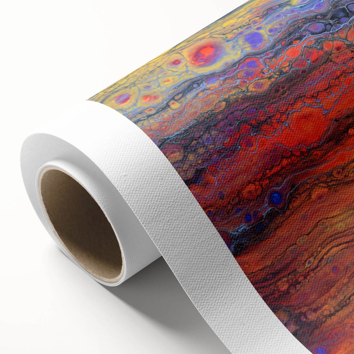 Contemporary Fluid Art Piece – Fiery Red & Orange Abstract Print