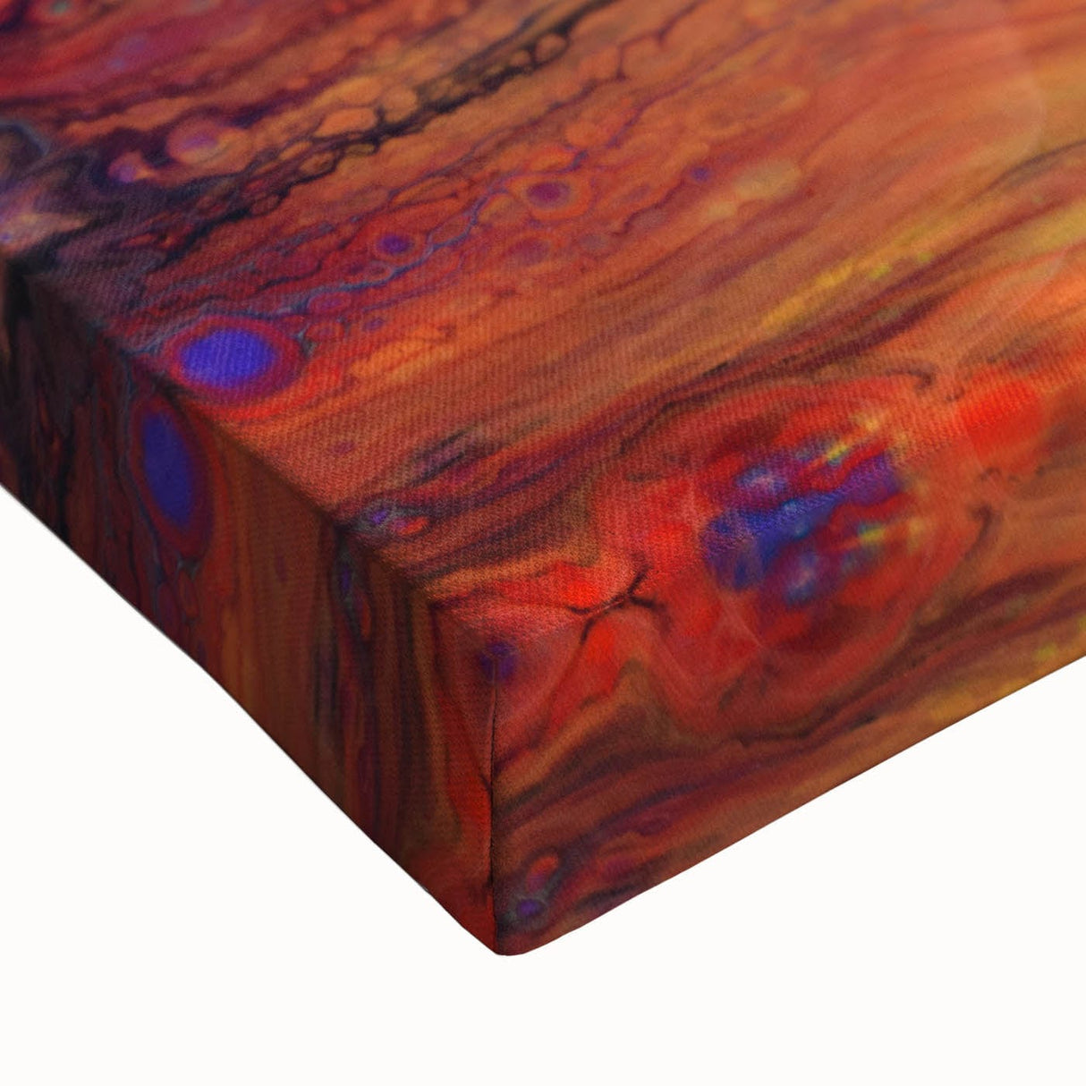 Contemporary Fluid Art Piece – Fiery Red & Orange Abstract Print