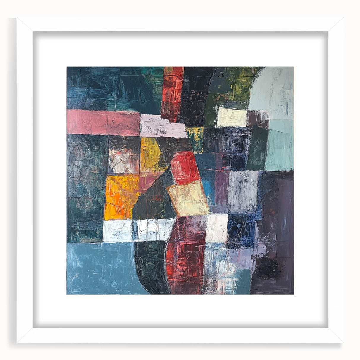 Geometric Abstract Expressionist Wall Art – Textured Modern Canvas